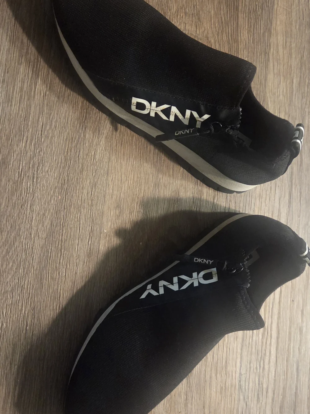 DKNY Men’s Black Slip-On Knit Sneakers